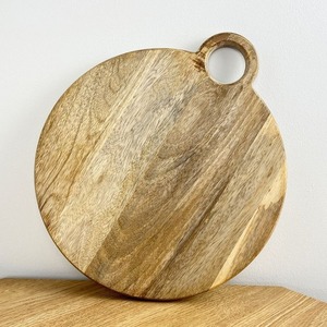 Planche à découper rustique en acacia, forme ronde avec poignée, durable, épaisseur 1,5 cm, ustensile de cuisine, décoration intérieure, article ménager au meilleur prix - Product Image 4