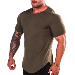 Custom <b>compression</b> <b>shirts</b> <b>men</b> athletic fit OEM it Breathable Curved Hem Sportswear Tee Muscle White Scoop Bottom t <b>Shirt</b> - Product Image 5
