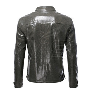 2026 Best Selling Winter Men's Cow Skin <b>Leather</b> <b>Jacket</b> with Front Logo <b>Long</b> Sleeves High Quality Eco-Friendly Durable Windproof - Product Image 2