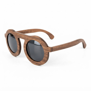 Retro <b>Round</b> Wooden <b>Sunglasses</b> UV400 Polarized Eco Friendly Handmade Wood Eyewear Vintage Walnut <b>Sunglasses</b> for Men Women - Product Image 1