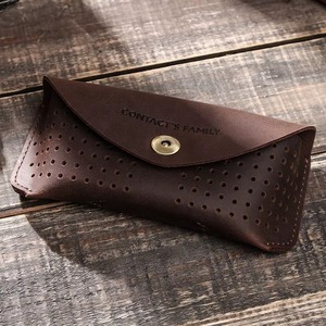 Étui à lunettes en cuir pleine fleur rustique, robuste, pour voyage, avec logo personnalisé disponible LGC-0059 - Product Image 4