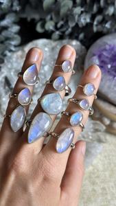 Rainbow Moonstone <b>Silver</b> Ring 925 Sterling <b>Silver</b> Ring <b>Solid</b> 925 Sterling <b>Silver</b> - Product Image 1