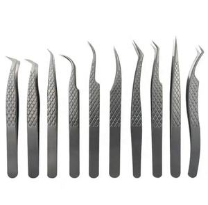 Kit de Pinzas para Extensión de Pestañas de Volumen Recto con Punta de Fibra y Agarre de Diamante, Marca Privada Personalizada, Herramientas Profesionales para Damas - Product Image 1