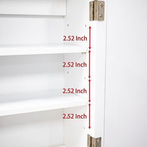 Armadietto da Bagno a 2 Ante con 2 Ripiani Regolabili, 3 Contenitori Stile Natalizio, Armadietto Prefabbricato per Medicinali con Specchio - Product Image 6