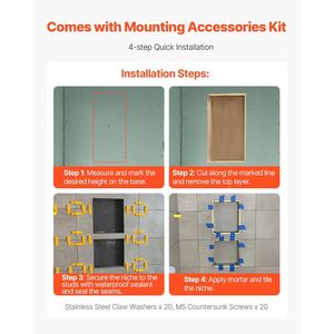 16 \ "x 32 \" nicchia doccia con mensola a parete incassata mensole bagno per una migliore esperienza doccia - Product Image 5