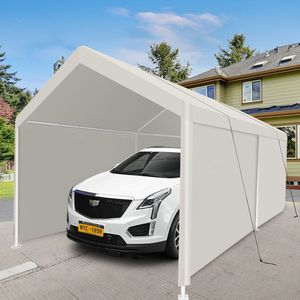 Carpa de Almacenamiento Portátil Resistente Blanca de 12x20 para Exteriores, Garaje, Toldo Versátil - Product Image 1