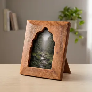 Carved Arch <b>Wooden</b> Photo <b>Frame</b> Rustic Decorative Picture <b>Frame</b> for Table Wall Bedroom Living Room Shelf Home Office Decor - Product Image 2