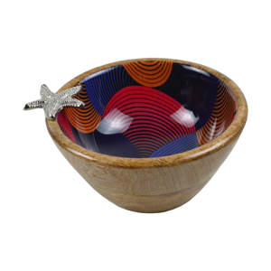 Bol en bois au design élégant avec poignée en métal à motif feuille d'or, idéal pour la maison, les hôtels, les restaurants, les mariages et les fêtes. - Product Image 4