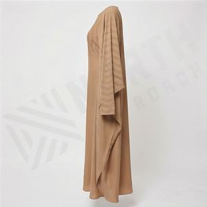 2025 OEM Kimono Abaya pour femmes musulmanes, en tissu polyester épais, doux et très extensible, col en V, manches longues, pour fêtes, Ramadan, mariages - Product Image 3
