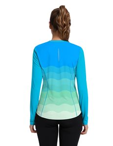 Haut de pêche à manches longues pour femme UPF 50 respirant et léger, fabriqué à Sialkot, 100 % polyester, motif uni - Product Image 5