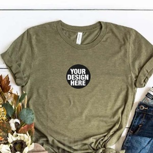 Camiseta Heather con Logotipo Impreso Personalizado, Estilo Bella Canvas 3001CVC, Venta al por Mayor, Bordado Personalizado, Cuello Redondo Heather CVC - Product Image 5