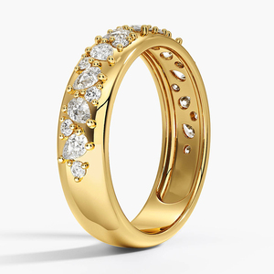 Anillo de banda con motivos de diamantes marquise y redondos LR - Product Image 1