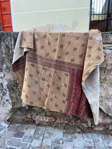 Handcrafted Cotton Kantha Vintage Block Printed Reversible Quilt Soft Lightweight <b>Bed</b> <b>Cover</b> for All Seasons - Product Image 4