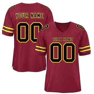Camiseta de Fútbol Americano Personalizada con Cuello en V, Manga Corta, Impresión Sublimada, Nombre del Equipo, Número, para Hombre Adulto, Transpirable, 100% Algodón, Anti-UV - Product Image 4
