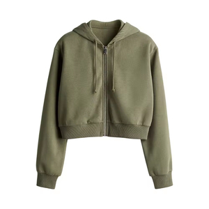 Sudadera con Capucha Corta para Mujer, Diseño Personalizado con Logotipo ODM, Multicolor, Holgada, Talla Grande, Sin Forro, 100% Algodón - Product Image 1