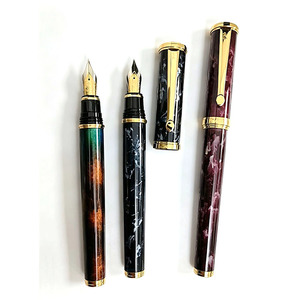 JR516F-Bur Pluma estilográfica de lujo de mármol y metal pesado, punta de iridio grabada con láser, plumillas alemanas, escritura suave para coleccionistas - Product Image 2