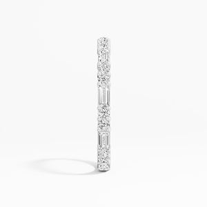 Banda eterna clásica de Plata de Ley 925 para mujer al por mayor 0,70 Ctw Baguette Moissanite IGI SGL HRD rodio certificado - Product Image 3