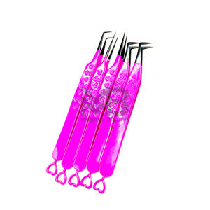 Stainless Steel Eyelash Tweezers for Applicable <b>Removal</b> or Adjustment of False Eyelashes or Lash Extensions with Charm <b>Tile</b> - Product Image 1
