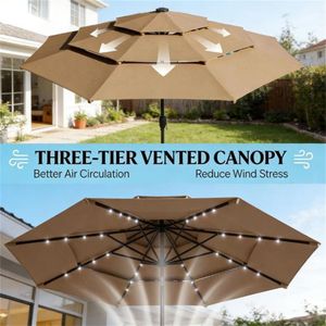 Ombrellone da Esterno Color Kaki per Terrazza e Cortile, Ideale per Giardino e Patio - Product Image 4