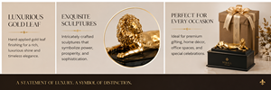 Black Glass Jewelry Storage Box with Gold Lion Figurine Lid Decorative Keepsake Organizer for Home Décor and Gifting - Product Image 5