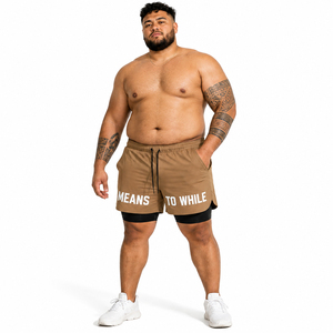 Wholesale 2-in-1 <b>Men's</b> Running <b>Shorts</b> Breathable Gym Fitness Printed <b>Shorts</b> <b>Men</b> Plus Size Inner <b>Compression</b> Jogging <b>Shorts</b> - Product Image 1