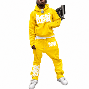 Ensemble de survêtement streetwear en coton épais, sweat à capuche surdimensionné personnalisé, OEM ODM, marque privée - Product Image 5