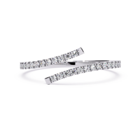 Bague ajustable en moissanite à coupe ouverte, avec pierres mélangées ovales et rondes, pour mariage, fête ou cadeau