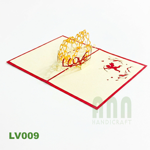 ANN HANDICRAFT - Tarjeta de Invitación de Boda Personalizada Impresa en 3D, Hecha a Mano, con Diseño 'Te Amo', con Sobre, Manualidades de Papel, San Valentín - Product Image 2