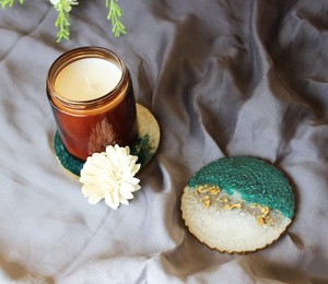 Resin Drink Coasters Decorative <b>Table</b> Mats Stylish Durable Surface <b>Protectors</b> Elegant Premium Dining - Product Image 3