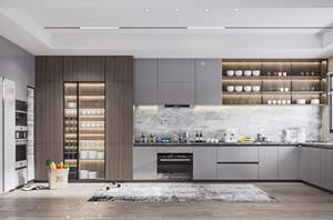 Armoires de cuisine modulaires modernes personnalisées JY Project, écologiques, en bois blanc, RTA, pour ferme, vente en gros d'usine pour appartement - Product Image 3