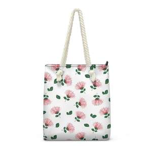 Bolso de Mano para Mujer con Estampado Floral Hawaiano Ohia Lehua, Bolso de Playa Versátil y Resistente con Asas de Cuerda, Ideal para Compras (Dropship, Impresión Bajo Demanda) - Product Image 3