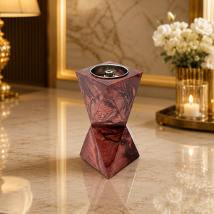 Porte-Bakhoor en résine géométrique pour cadeau de l'Aïd, brûleur d'encens arabe texturé marbré, diffuseur de parfum d'ambiance pour salon et bureau - Product Image 3