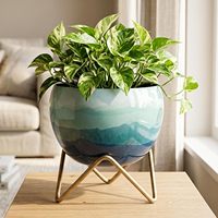 Pot Bunga Logam Modern dengan Stand untuk Kantor, Kamar Tidur, Ruang Tamu, Meja Makan, Dekorasi Estetis, Hadiah Pindah Rumah dengan Harga Terbaik