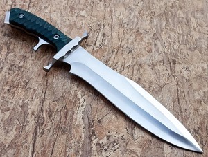 Cuchillo Bowie Personalizado OEM Hecho a Mano para Camping/Caza, Hoja Recta de Acero Inoxidable, Mango de Micarta, Punta de Clip de 3mm, No Ajustable, DIY - Product Image 3