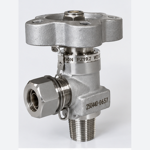 วาล์วควบคุมแก๊สแบบเข็มปรับมุมด้วยมือ Airmass ขนาด 1/4 DN4 PZ19.2/W21.8 20MPa สแตนเลส O2 OEM อุณหภูมิปานกลาง - Product Image 5