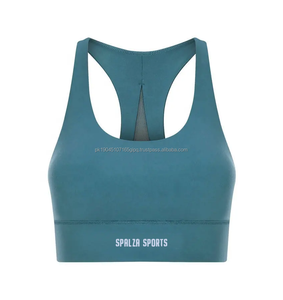 Mujeres profesional a prueba de golpes personalizado espalda cruzada entrenamiento gimnasio Fitness sujetadores deportivos para mujeres ropa de Yoga Sujetador deportivo corto sin espalda - Product Image 1