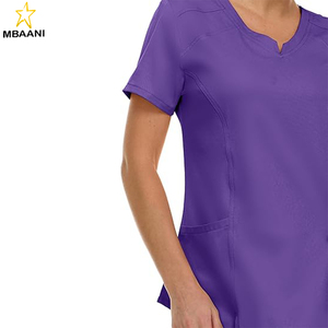 <b>Scrubs</b> Women's V-Neck Notch Fashion Stretch <b>Scrub</b> <b>Top</b> with Two Pockets, Flex Easy Care Fabric - Product Image 4