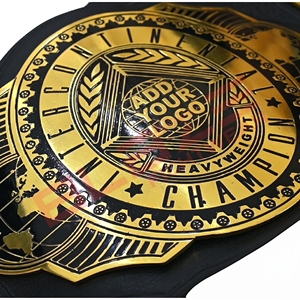 Cinturón de Campeonato Intercontinental de Peso Pesado Dorado con Placa de Letras Negras, Hebilla de Estilo Casual, Duradero, Moldeado en una Sola Pieza - Product Image 1