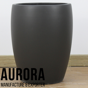 Minimalist Classic Vintage Black Concrete Flower Pots Set for Outdoor Floor Garden Decor - Product Image 4