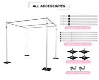 Kit de quincaillerie d'auvent carré réglable 10ft * 10ft tuyau et drapé de haute qualité pour les décors de décoration de mariage d'événement de fête