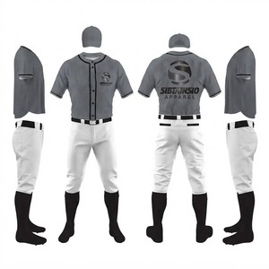 Maillot de baseball entièrement personnalisé, imprimé par transfert thermique, respirant, uniforme d'équipe à manches courtes, entièrement boutonné, pour club, vente en gros - Product Image 1