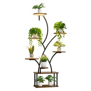 Support de plantes d'intérieur à 8 niveaux avec support d'angle en métal éclairé de 62 pouces, 3 minuteurs et 10 niveaux de luminosité pour lampes de culture intérieures - Product Image 3