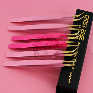 Fiber Tip Lash Extension Tweezer Stainless Steel Lash Tweezers Grip Eyelashes Applicator Volume Lashes Isolation Tweezer - Product Image 1