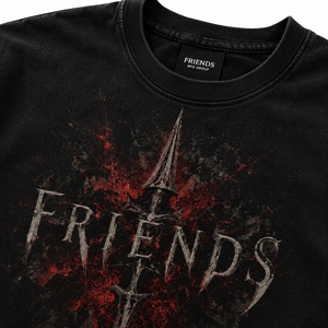 T-shirt à manches courtes noir pour homme avec motif imprimé sur le devant, col rond décontracté, coupe régulière, tissu jersey 100% coton - Product Image 5