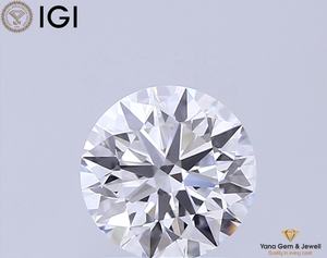 Diamante cultivado en laboratorio CVD de corte redondo de 1.50 quilates y 7.40 mm, color E, claridad VVS1, con certificado IGI, ideal para diseño de colgante. - Product Image 1