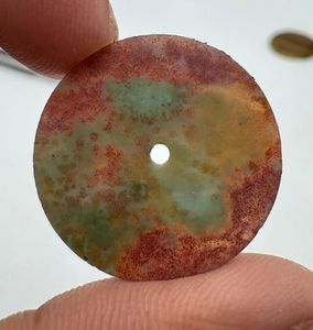 Cadran de montre en agate sanguine naturelle, disque de 31,5 mm, pierre bleue, fait main sur mesure, épaisseur 1 mm, trou central de 2 mm, classique et élégant - Product Image 1