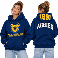 Vente en gros de sweat-shirts à capuche personnalisés de l'Université d'État de Caroline du Nord A&T, broderie en chenille lourde, style universitaire, streetwear