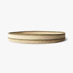 Nouvel Arrivage Plateau en jonc de mer tressé à la main, forme ronde, bordure rayée, durable, décoratif, pour service, vente en gros - Product Image 1