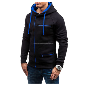 Sudadera con capucha de manga larga para hombre, prenda deportiva ajustada con cremallera frontal y bolsillos, nuevo diseño, 2021 - Product Image 1