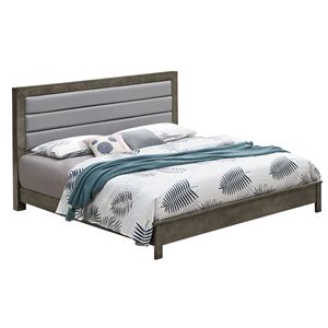 Elegante Letto Queen Grigio con Design Robusto, Categoria Prodotti Imbottiti - Product Image 1